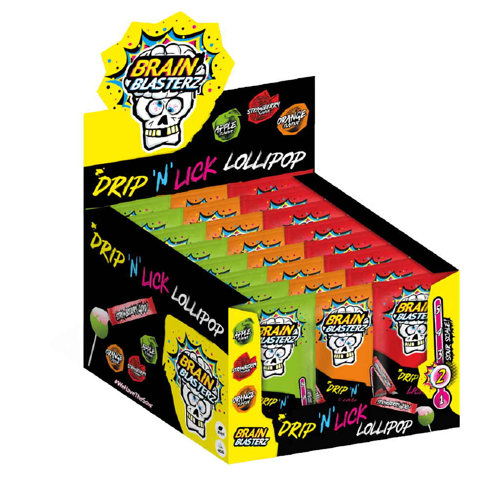 Brain Blasterz Drip n Lick Lollipop and Dip