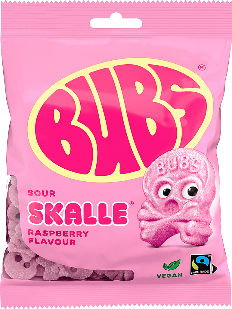 BUBS RASPBERRY SKALLE 90G