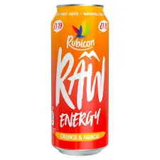 RUBICON RAW ENERGY ORANGE & MANGO CAN 12X500ML
