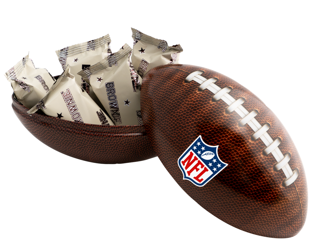 NFL Football tin filled with brownies 150g