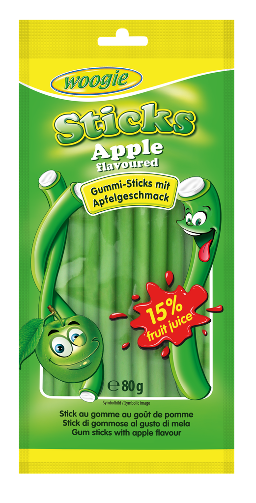 Apple flavoured candy with filling 80g