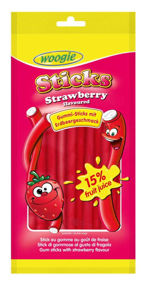 Strawberry flavoured candy with filling 80g