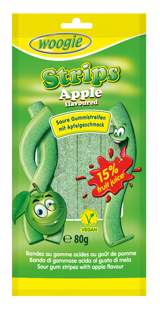 Apple flavoured candy with sugar coating 80g