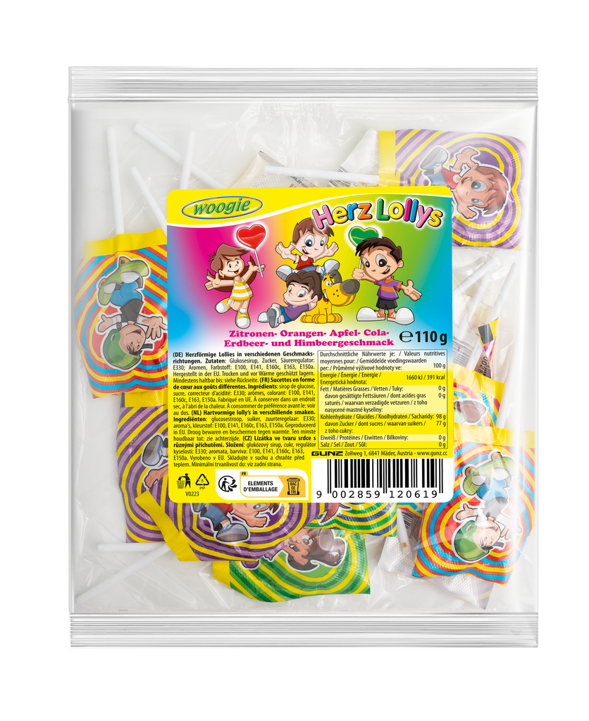 Heart lollies mix 110g