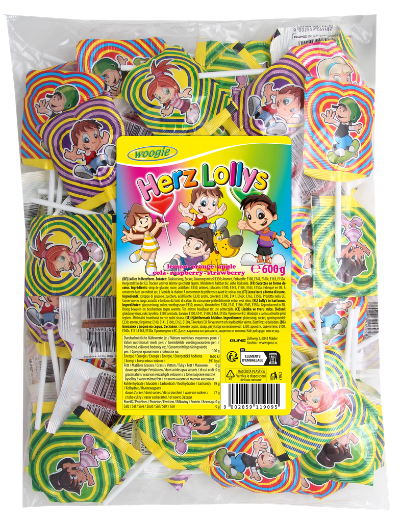 Heart lollies 600g