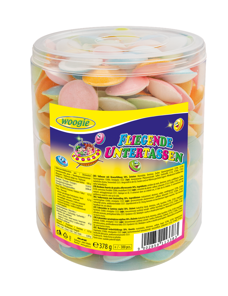 Sherbet filled flying saucers 378g