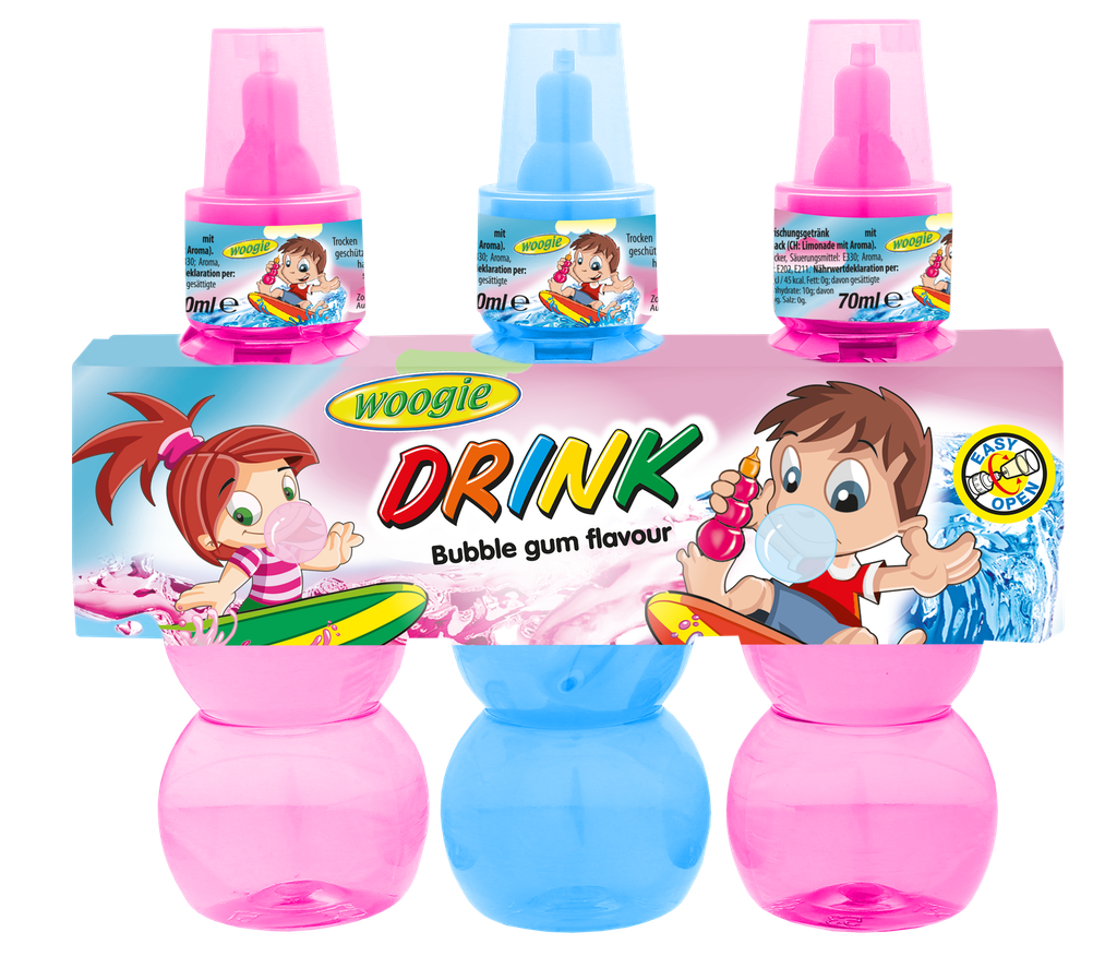 Drink with bubble gum flavour 210ml (3x70ml)
