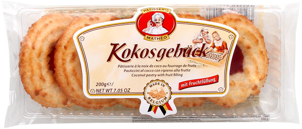 Coconut pastry with fruit filling 200g