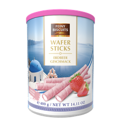 [95075] Wafer rolls with strawberry flavoured cream 400g