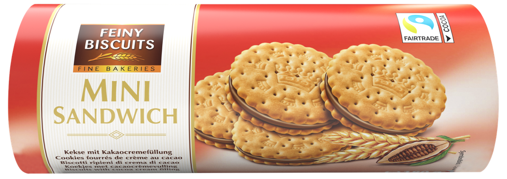 Mini sandwich biscuits with cocoa cream filling 180g