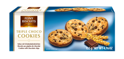 [88702] Triple choco cookies with chocolate chips 135g
