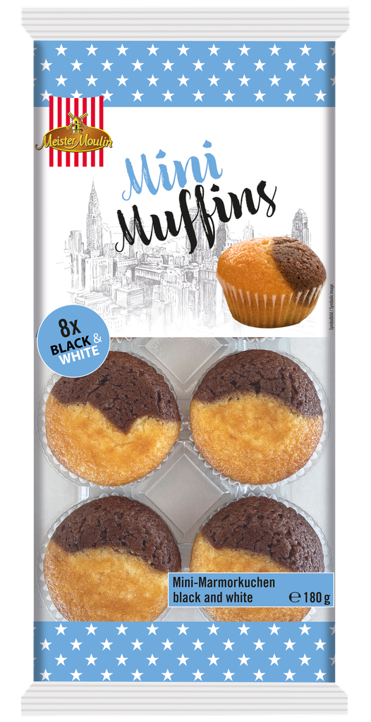 Mini muffins black & white 8 pcs. 180g