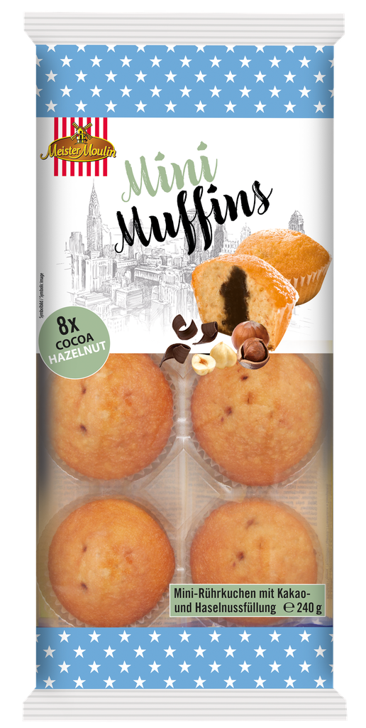 Mini muffins cocoa & hazelnut 8 pcs. 240g
