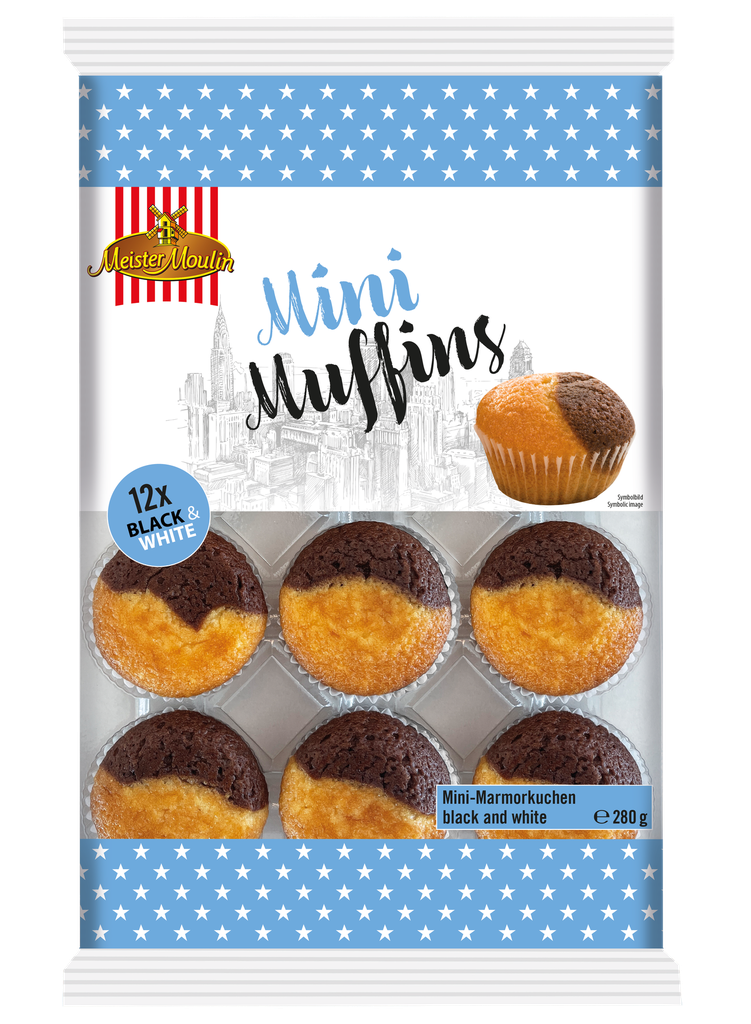 Mini muffins black & white 12 pcs. 280g