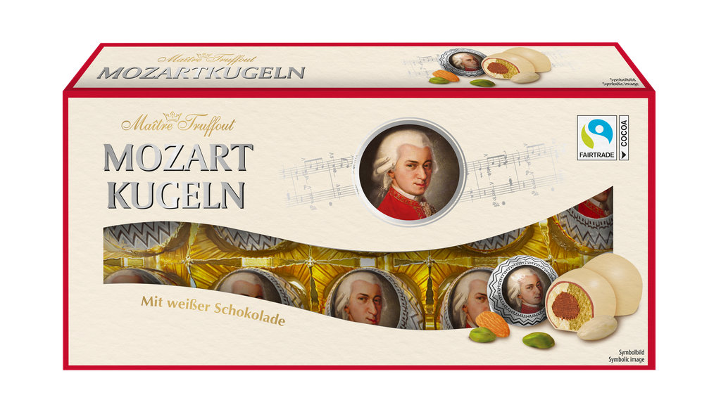 Mozart balls with white chocolate 200g