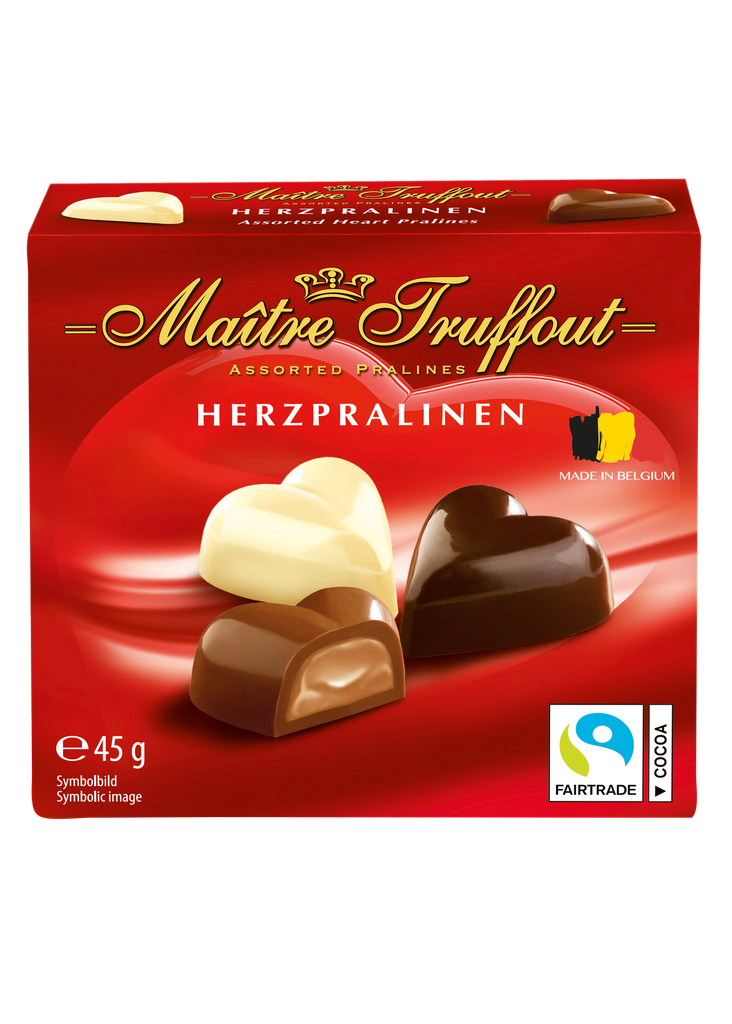 Mini-Belgian heart pralines 45g