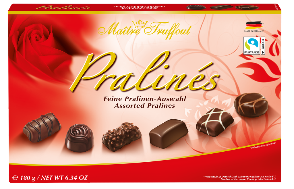 Assorted pralines red 180g