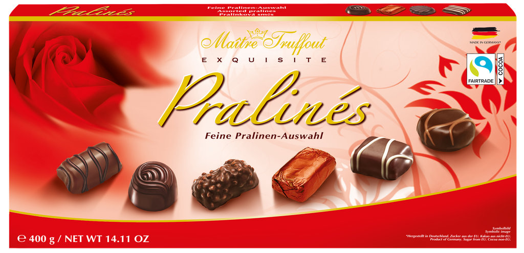 Assorted pralines red 400g