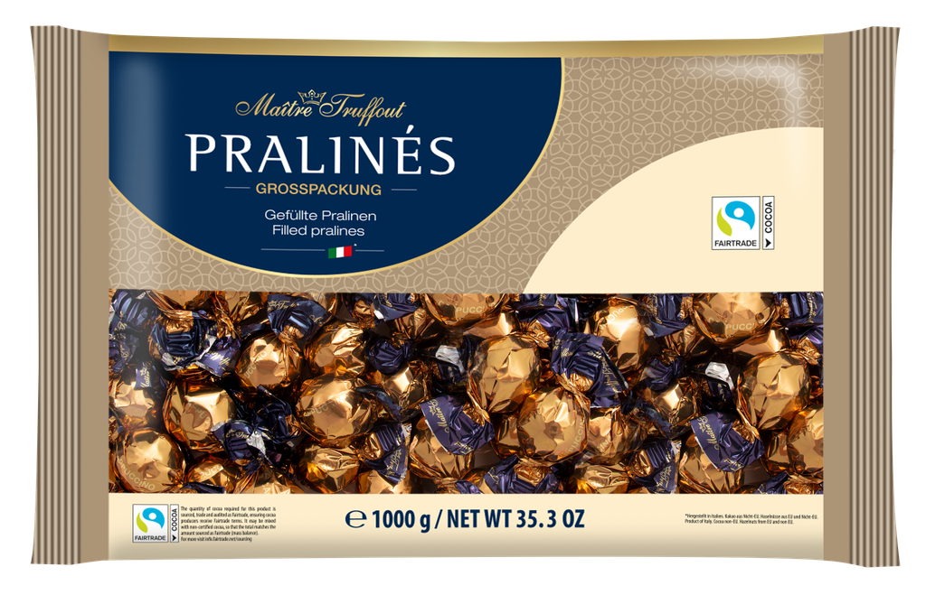 Pralines milk chocolate with cappuccino filling 1kg