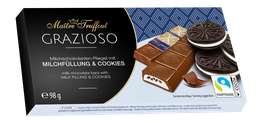 [93567] Grazioso milk chocolate with milk cream and cocoa biscuit pieces 98g