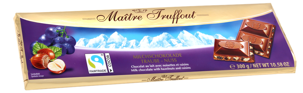 Milk chocolate raisins-hazelnuts 300g