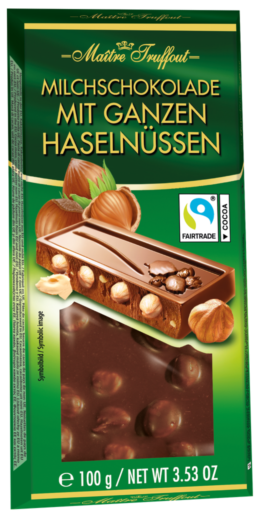 Milk chocolate with whole hazelnuts 100g