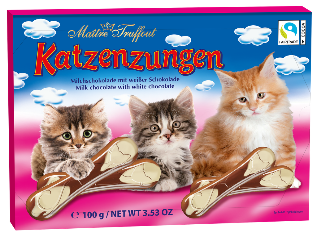 Milk and white chocolate catfingers 100g