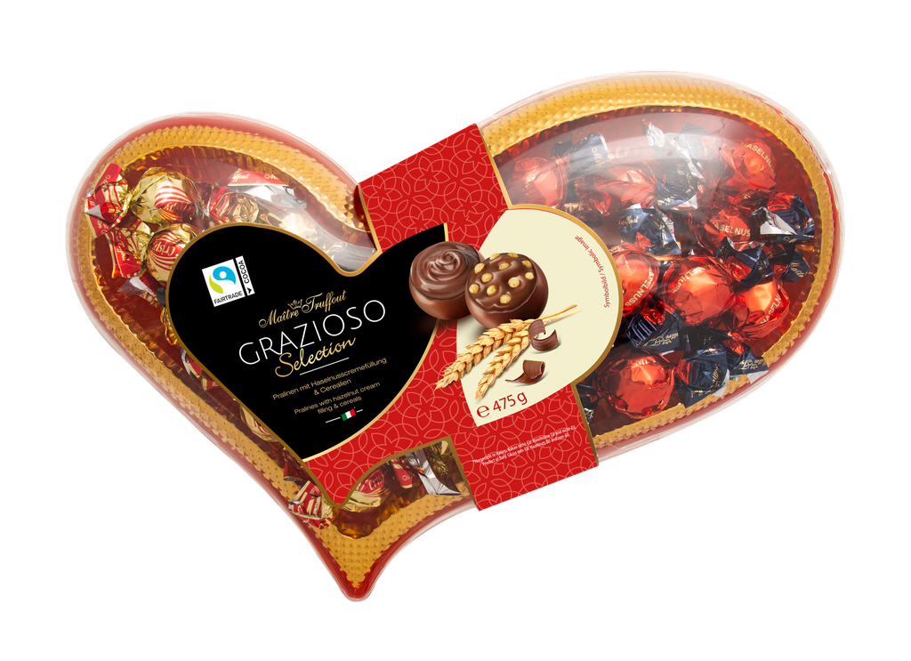 Assorted pralines Grazioso heart  475g