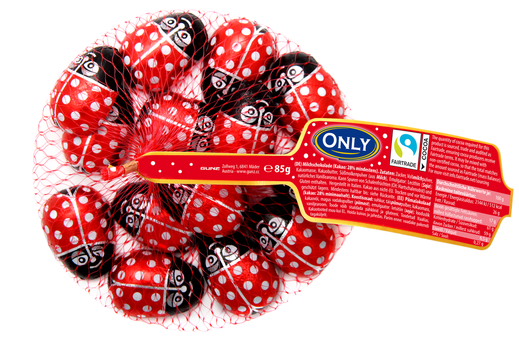 Ladybirds milk chocolate with milk cream filling 85 g