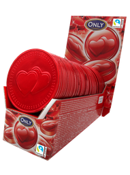 [92493] Big heart thaler milk chocolate 2x36x21,5g counter display