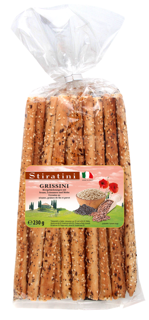 Grissini breadsticks with sesame seeds, linseeds and poppy seed 230g