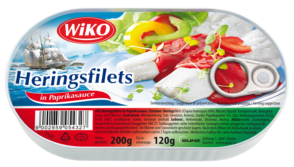 Herring fillets in paprika sauce 200g