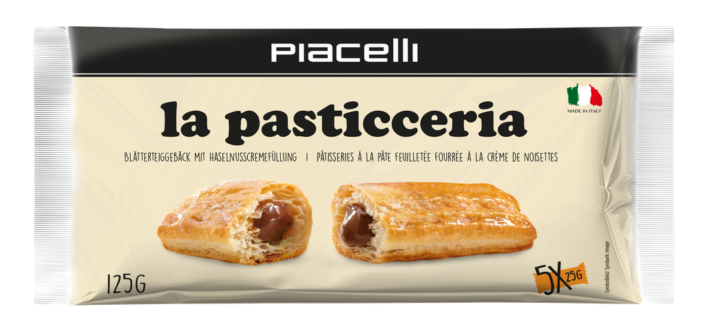 La pasticceria - Puff pastry rolls with hazelnut cream filling 125g