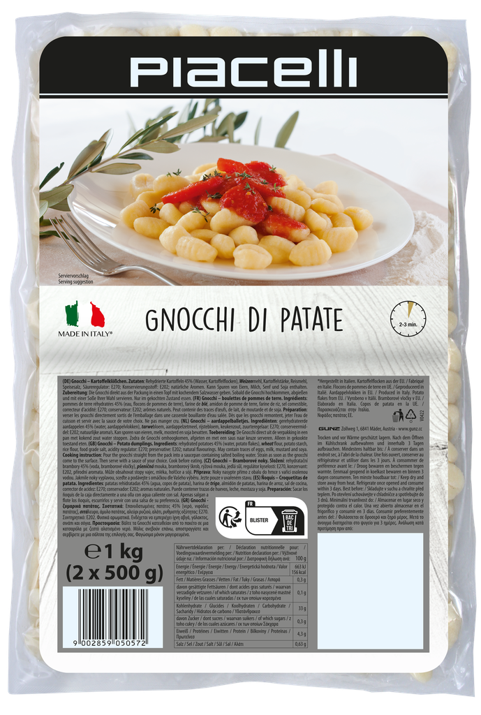 Gnocchi di patate from potatoes 1kg (2x500g)