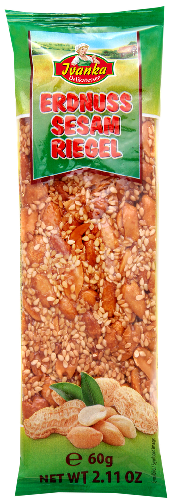 Caramel peanut sesame bar 60g