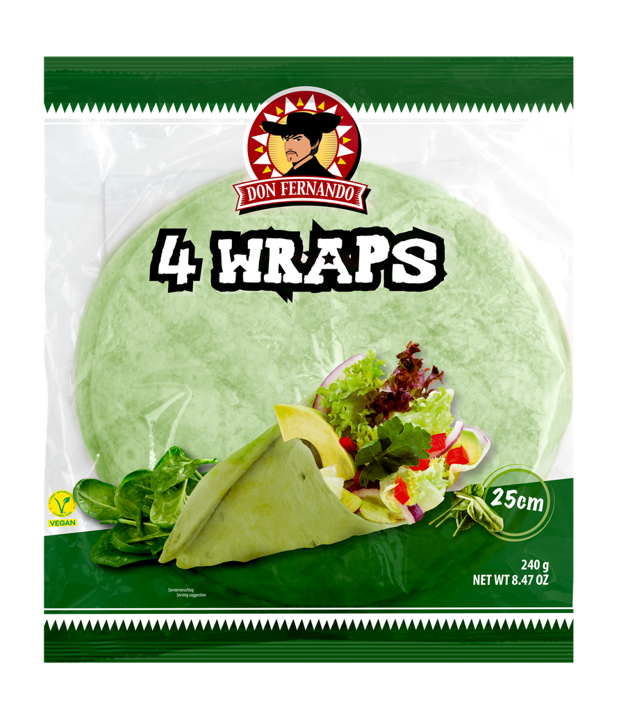 Wraps spinach Tortillas 240g (4x25cm)