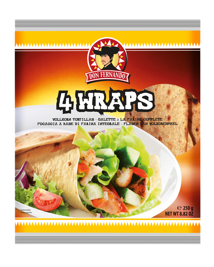 Wraps whole grain wheat flour tortillas 250g (4x25cm)