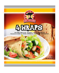 [92254] Wraps whole grain wheat flour tortillas 250g (4x25cm)