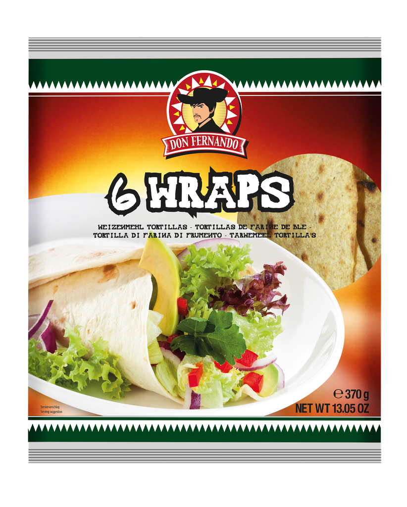 Wraps wheat flour tortillas 370g (6x25cm)