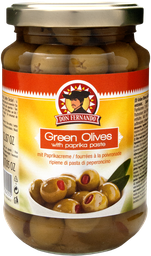 [87390] Green olives stuffed with paprika paste 350g