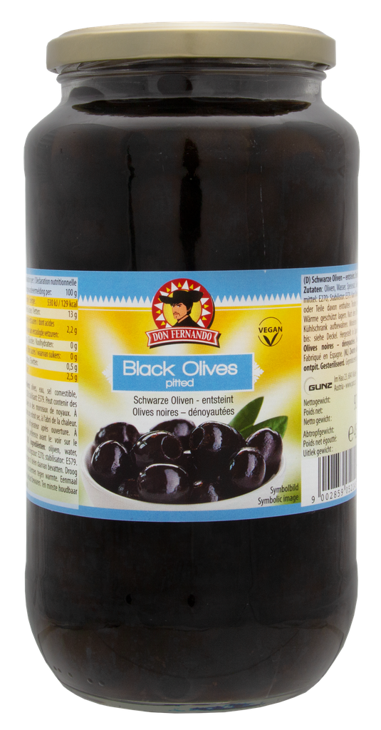 Blackened olives – pitted 920g