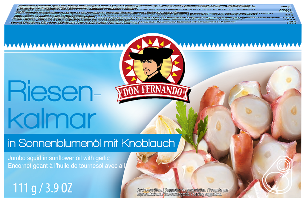 Giant calamari in sunflower oil with garlic 111g