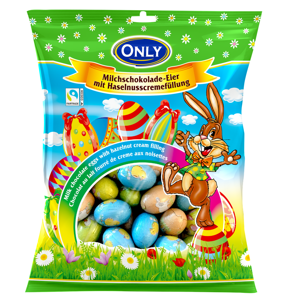 Milk chocolate eggs with hazelnut cream filling big 400g