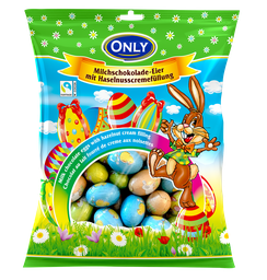 [96725] Milk chocolate eggs with hazelnut cream filling big 400g