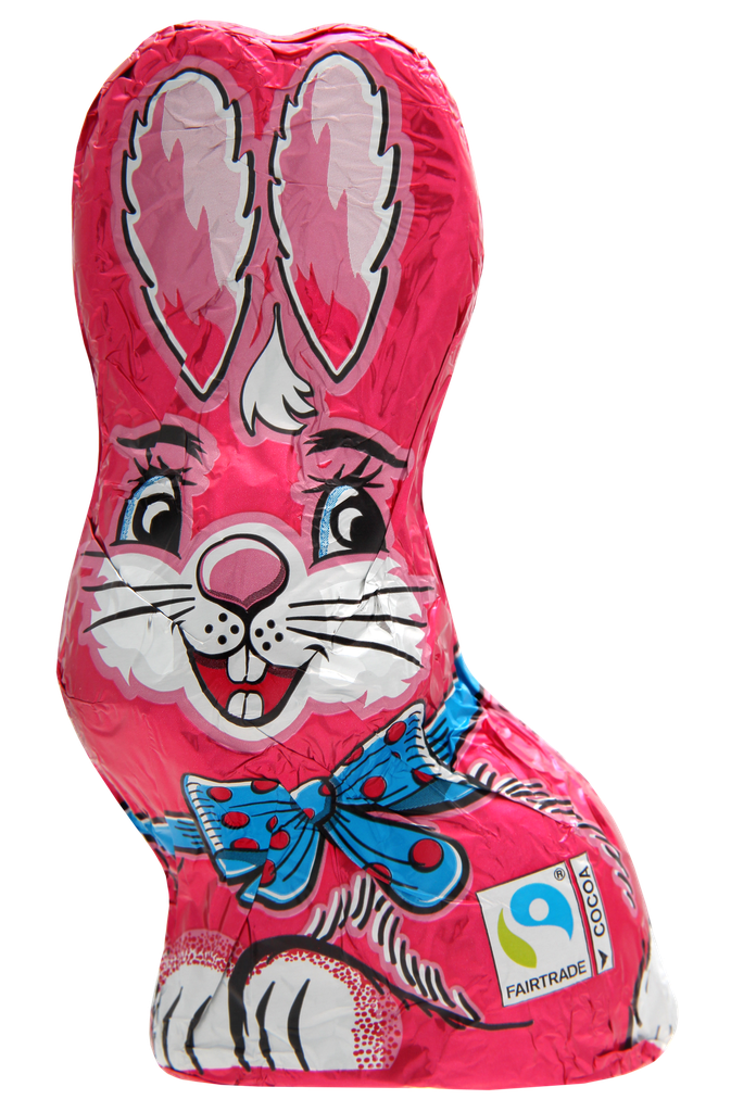 Sitting bunny pink - milk chocolate 60g