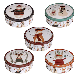 [95896] Butter cookies Christmas tin "Modern Christmas" mixed box 454g