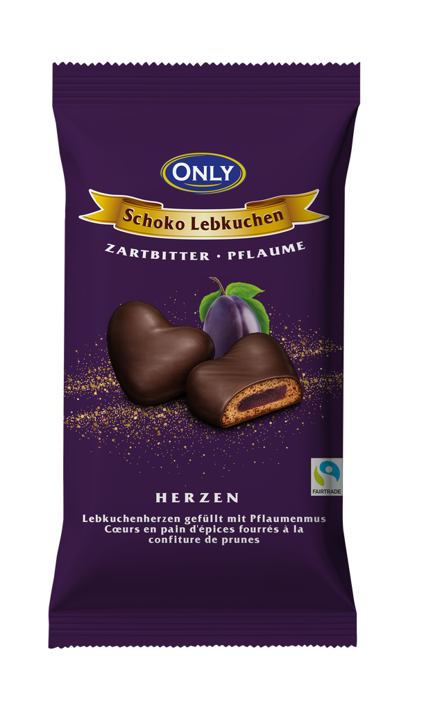 Gingerbread hearts with dark chocolate – Plum 150g