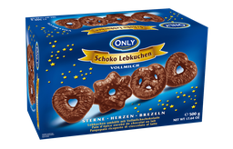 [88499] Gingerbread with milk chocolate Stars-Hearts-Pretzels 500g