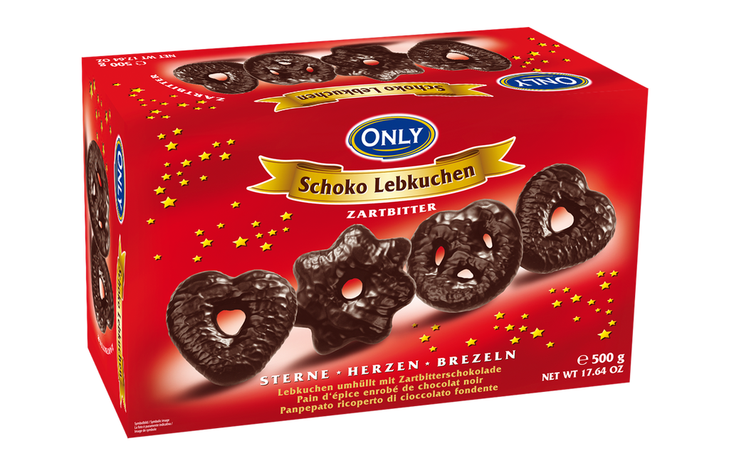 Gingerbread with dark chocolate Stars-Hearts-Pretzels 500g