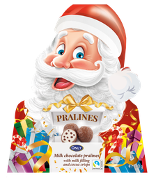 [94618] Santa Claus milk chocolate pralines with milk filling & cocoa crisps 100g